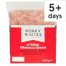 Porky Whites Traditional Pork Sausage Meat 400G