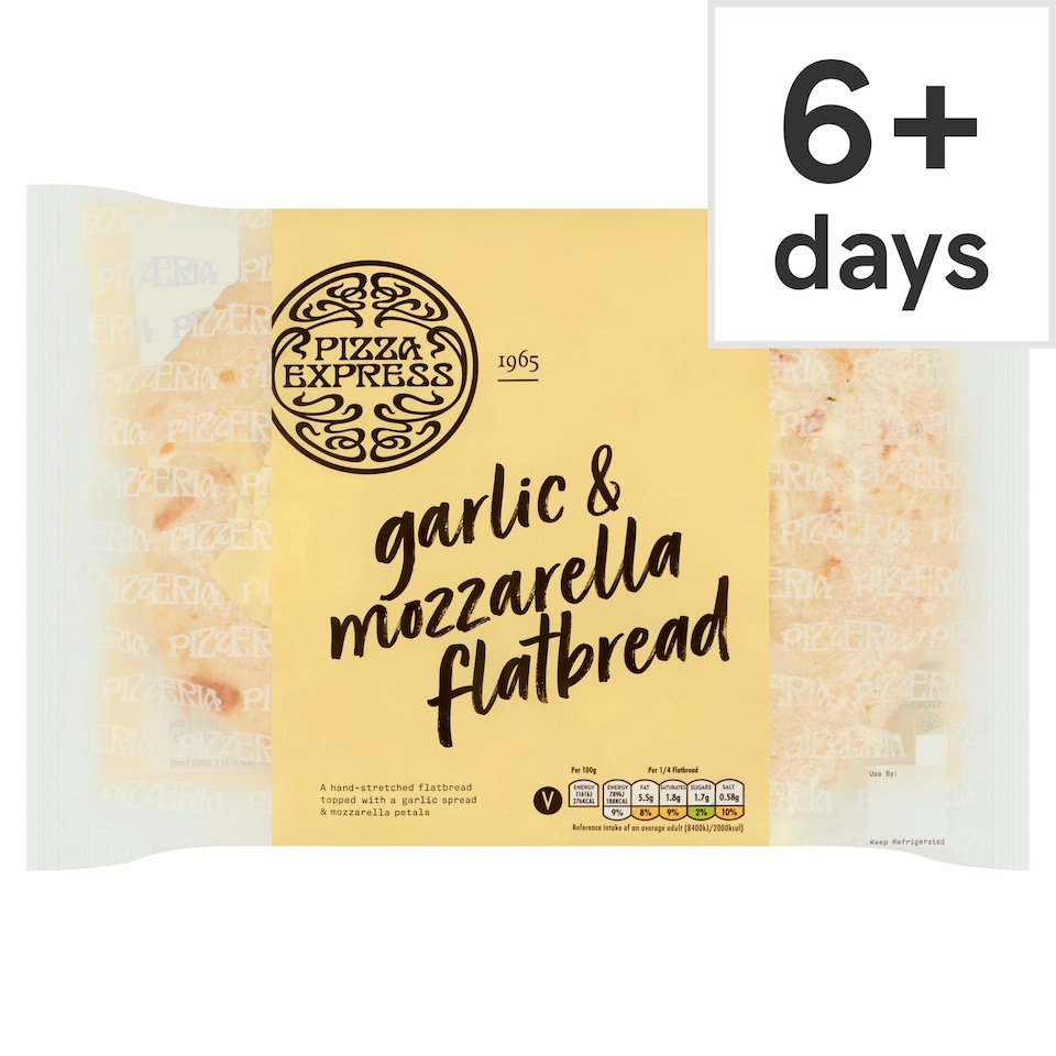 Pizza Express Garlic & Mozzarella Flatbread 290G Tesco Groceries