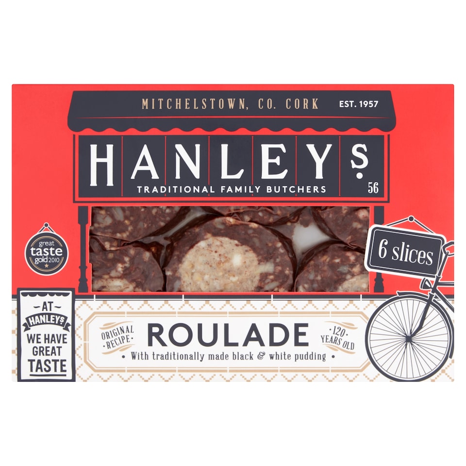 Hanleys Black And White Roulade Pudding 6 Slices 370G