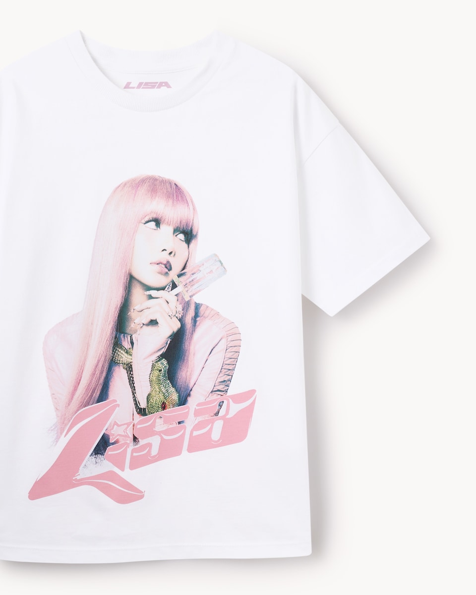 image 1 of Lisa Pure Cotton Short Sleeved T-Shirt in White