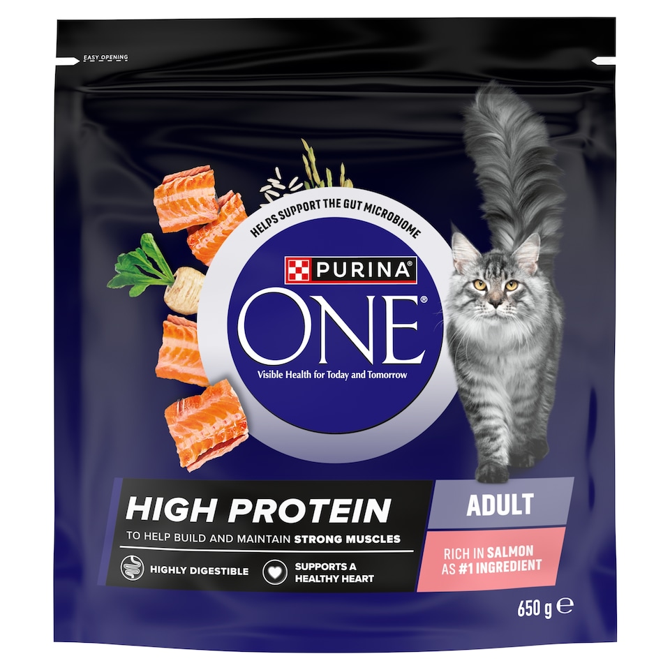 image 1 of PURINA ONE High Protein Salmon Adult Cat Food 650g