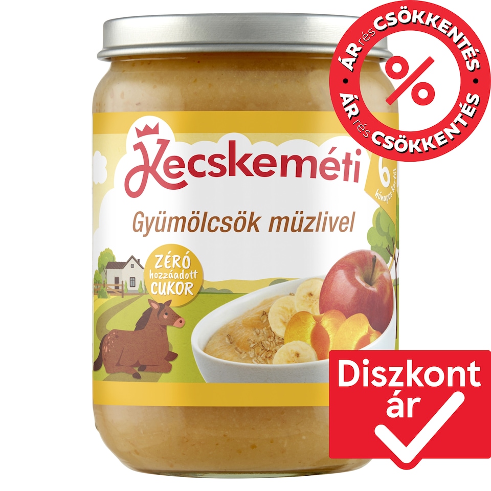 Kecskeméti gyümölcsök müzlivel bébidesszert 6 hónapos kortól 190 g