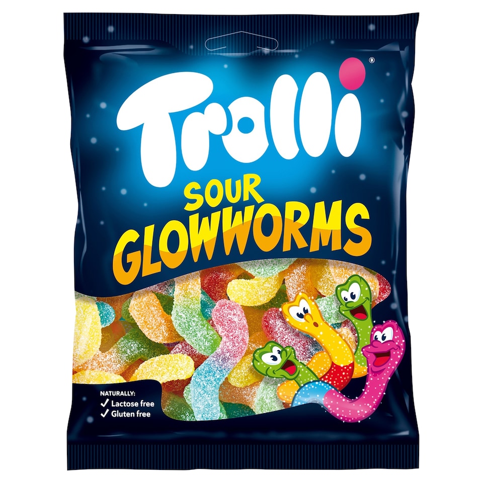 Trolli Sour Glowworms Gummy Candy 100 g