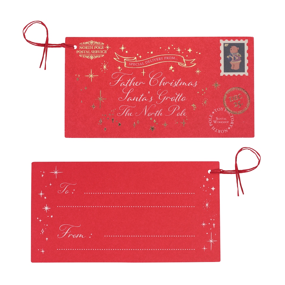 Tesco Large Santa Letter Christmas Gift Tags 3 Pack