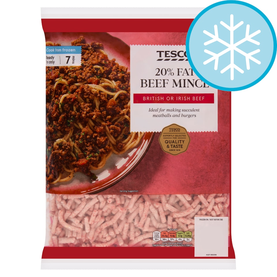 Tesco 20% Fat Beef Mince 750g
