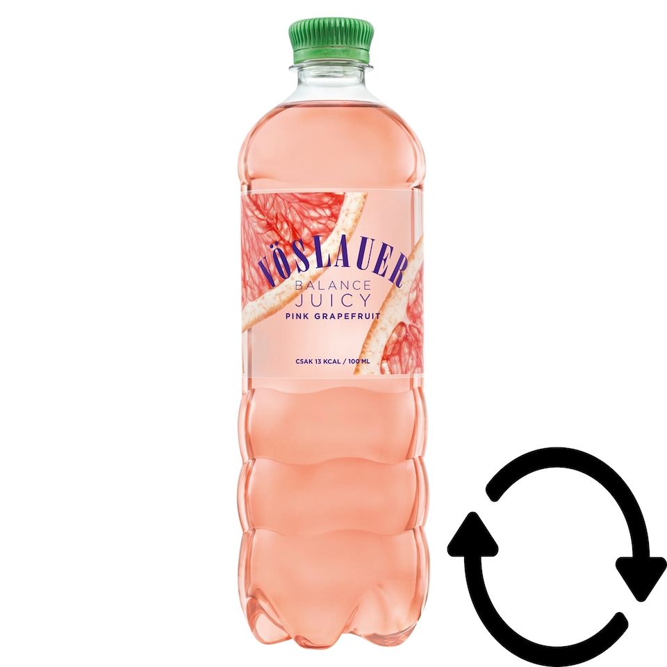 Vöslauer Balance Juicy pink grapefruitízű természetes ásványvíz alapú szénsavas üdítőital 0,75 l
