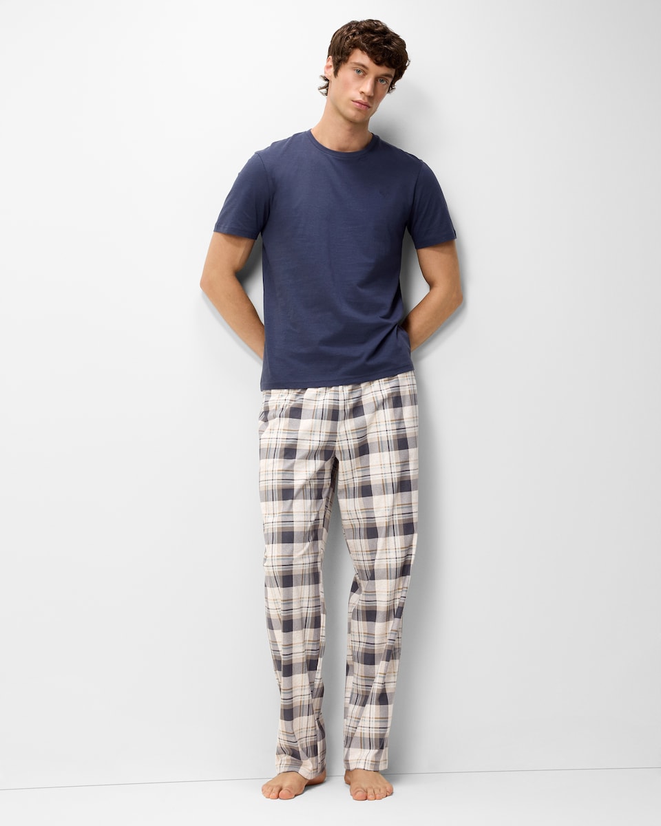 image 1 of F&F Checked Pyjama Set in Purple