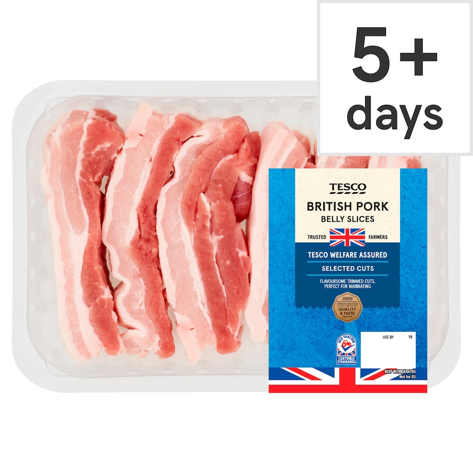 Tesco Pork Belly Slices 500g