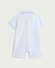 image 2 of F&F Baby Pure Cotton Seerksucker Striped Short Sleeved Romper in Blue