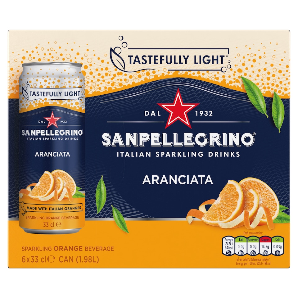 SAN PELLEGRINO SPARKLING ORANGE DRINK 6 X 330ML