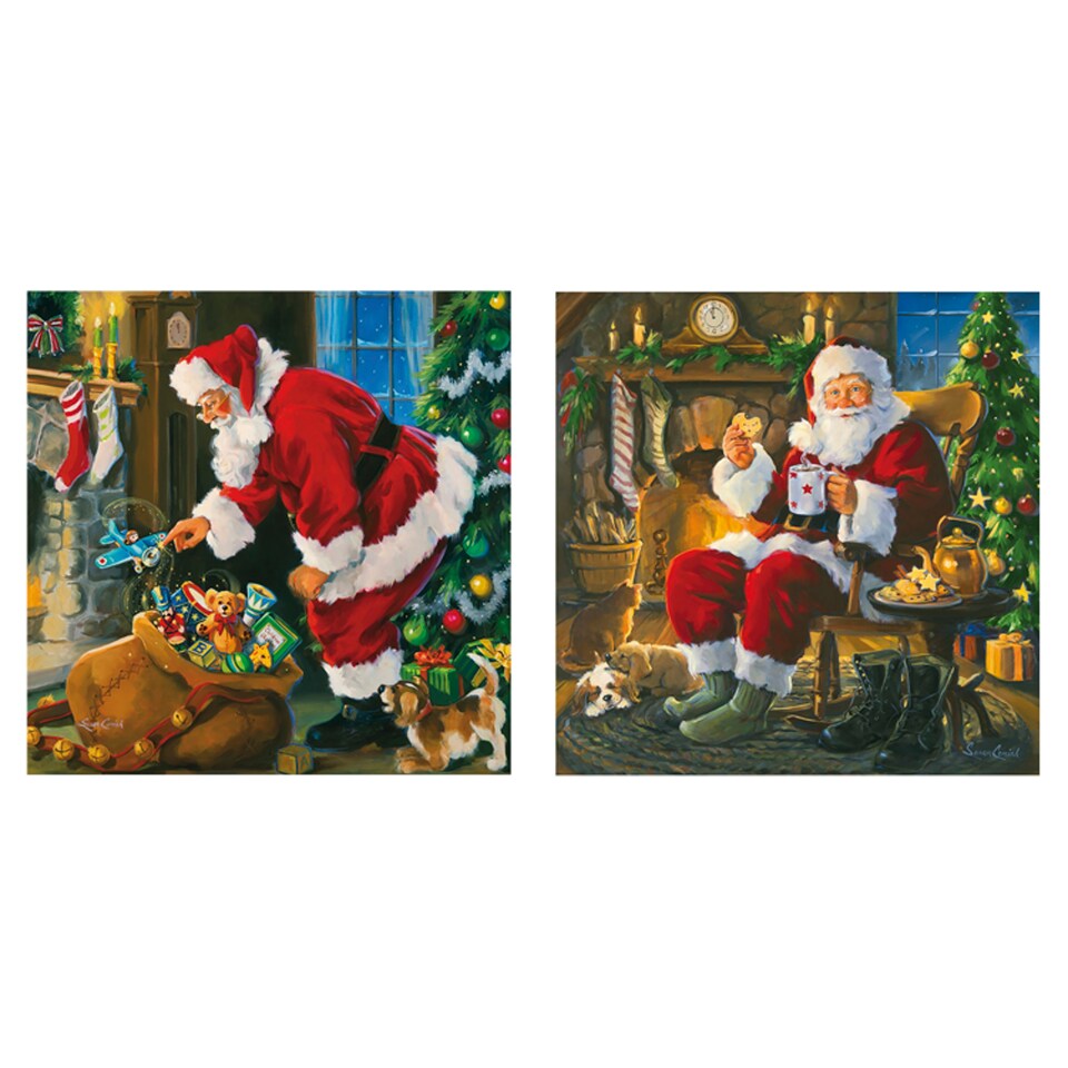 Tesco Traditional Santa Cards 10 Pack