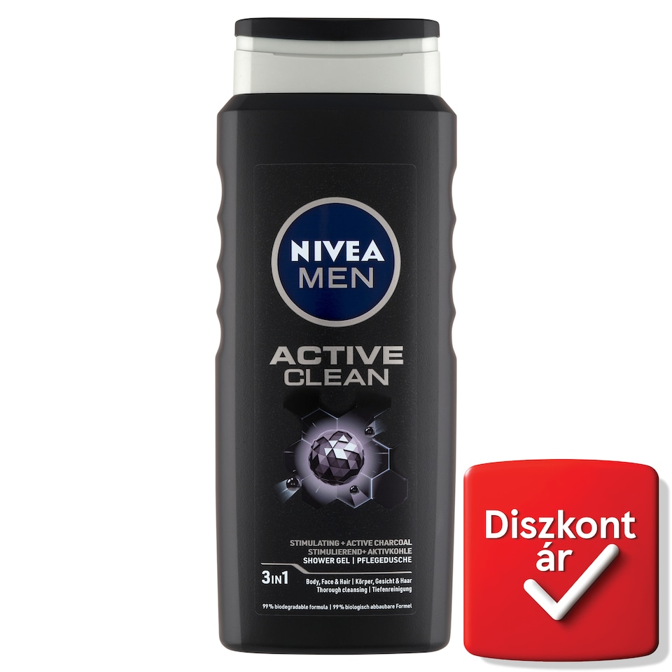 NIVEA MEN Active Clean tusfürdő 500 ml  1. kép