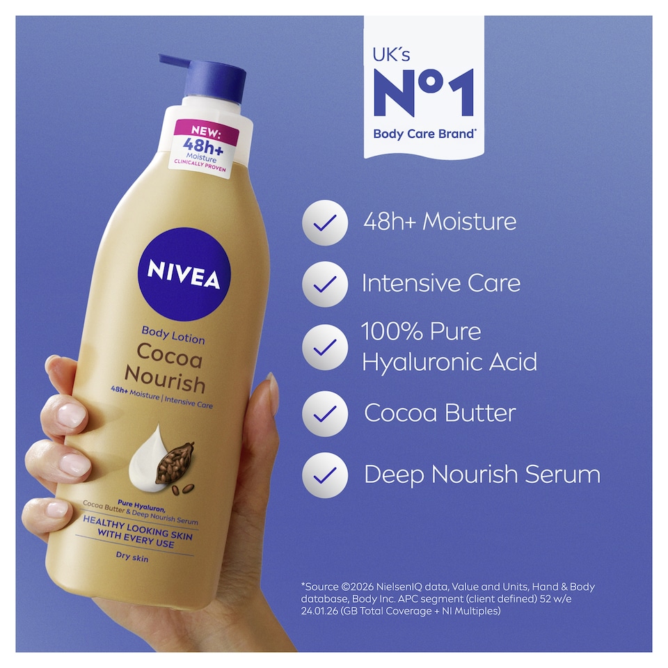 image 1 of NIVEA Cocoa Nourish 48h Moisture Body Lotion Dry Skin 400ml