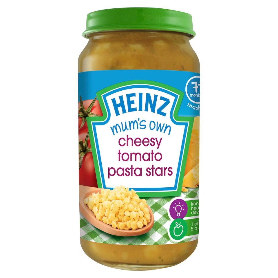 Heinz Cheese and Tomato Pasta Stars Baby Food Jar 200g