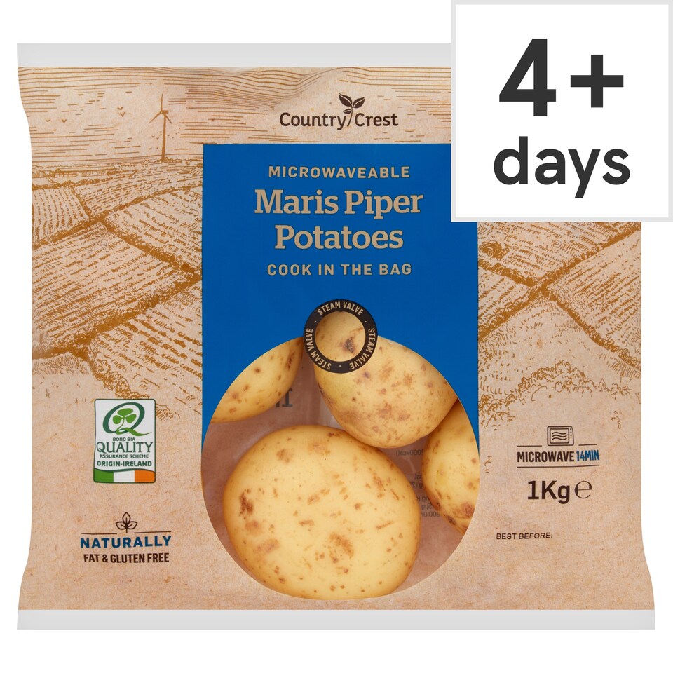 Country Crest Microwave Maris Piper Potatoes 1Kg