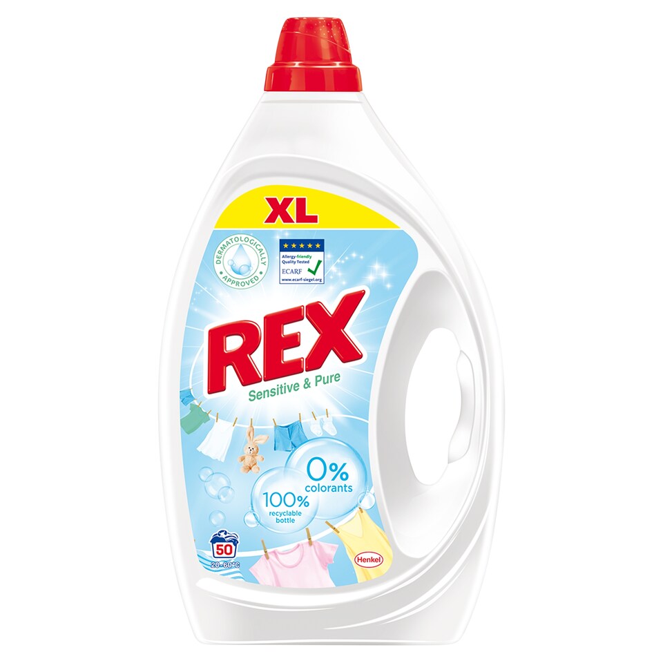 REX prací gel Sensitive & Pure 50 praní, 2,25L