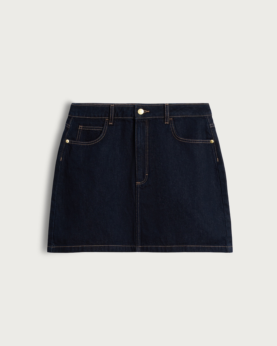 image 1 of The F&F Edit Denim Mini Skirt in Navy