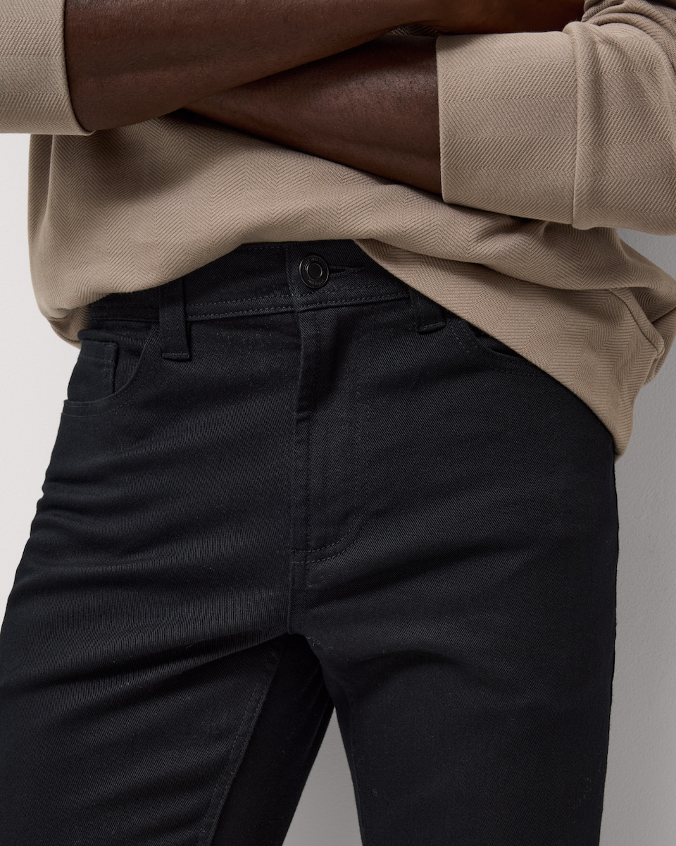 image 1 of F&F Cotton Rich Straight Leg Jeans in Black