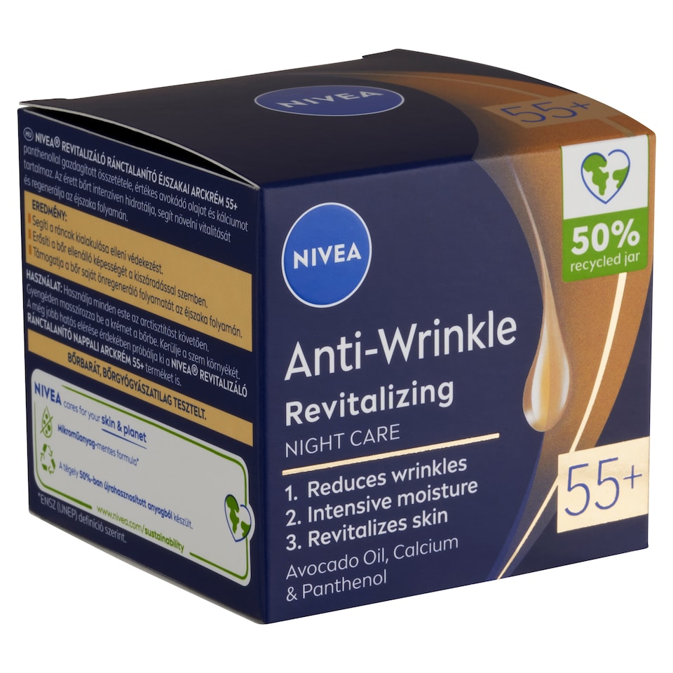 NIVEA revitalizáló ránctalanító éjszakai arckrém 55+ 50 ml 1. kép