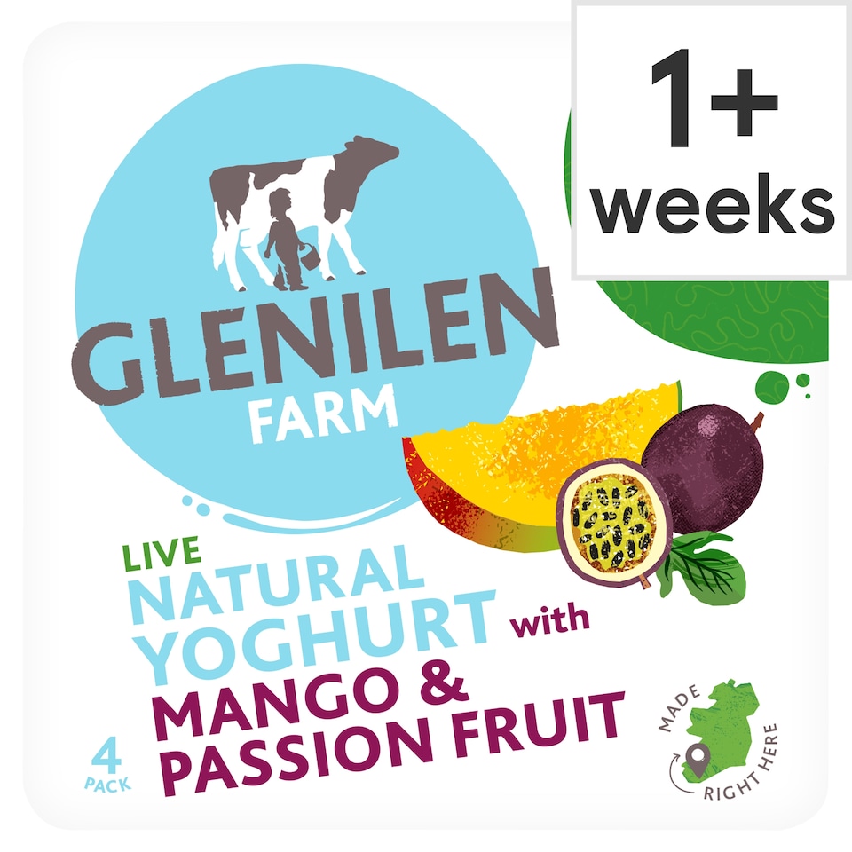 Glenilen Farm Mango And Passio Yoghurts 4X 125G