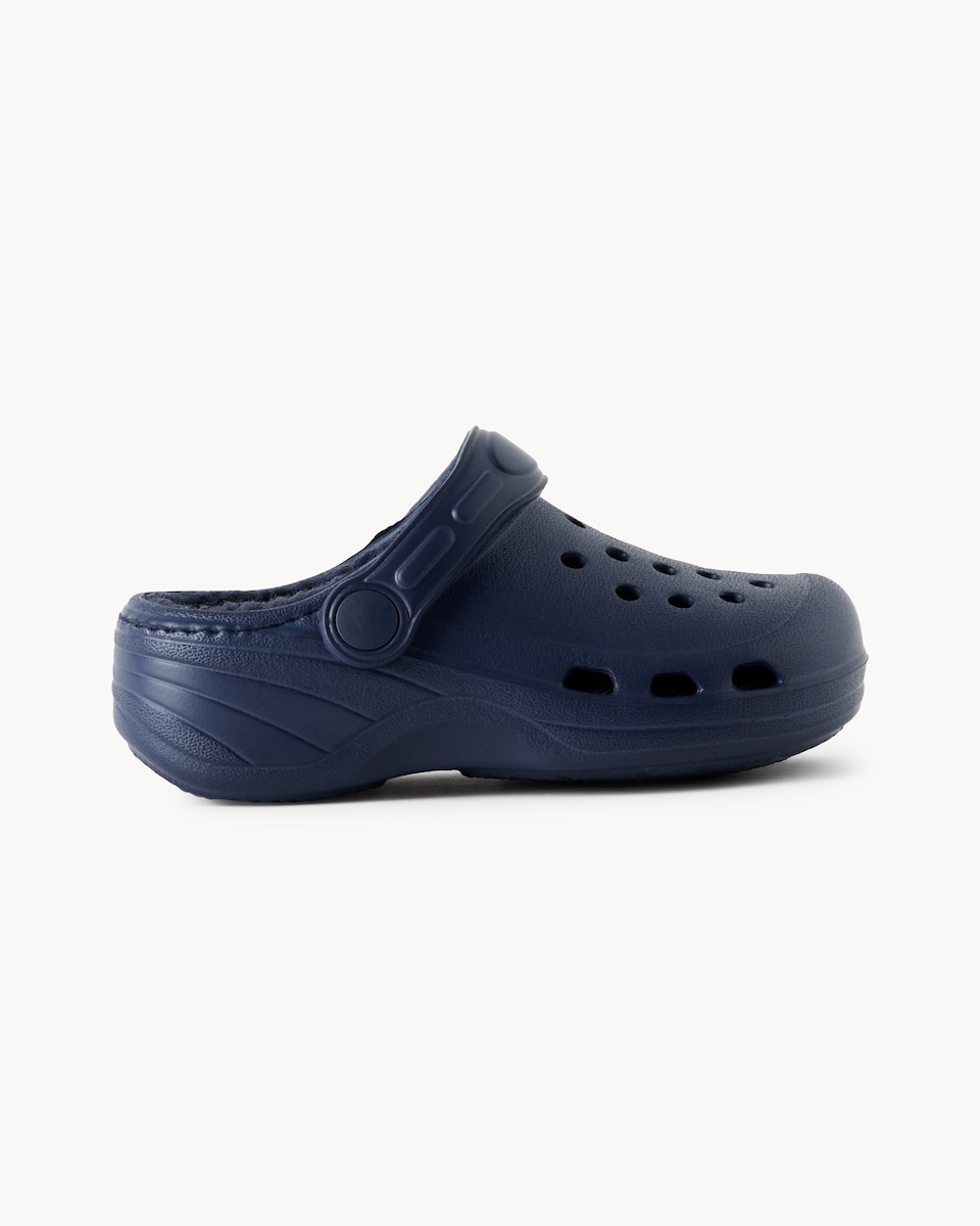 image 1 of F&F Boys Borg Lined Clogs in Navy