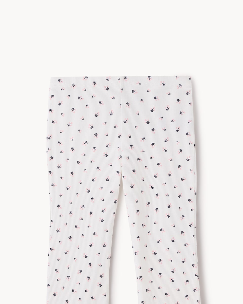 image 1 of F&F Girls 3-Pack Cotton Rich Flared Leggings in Multi Blue