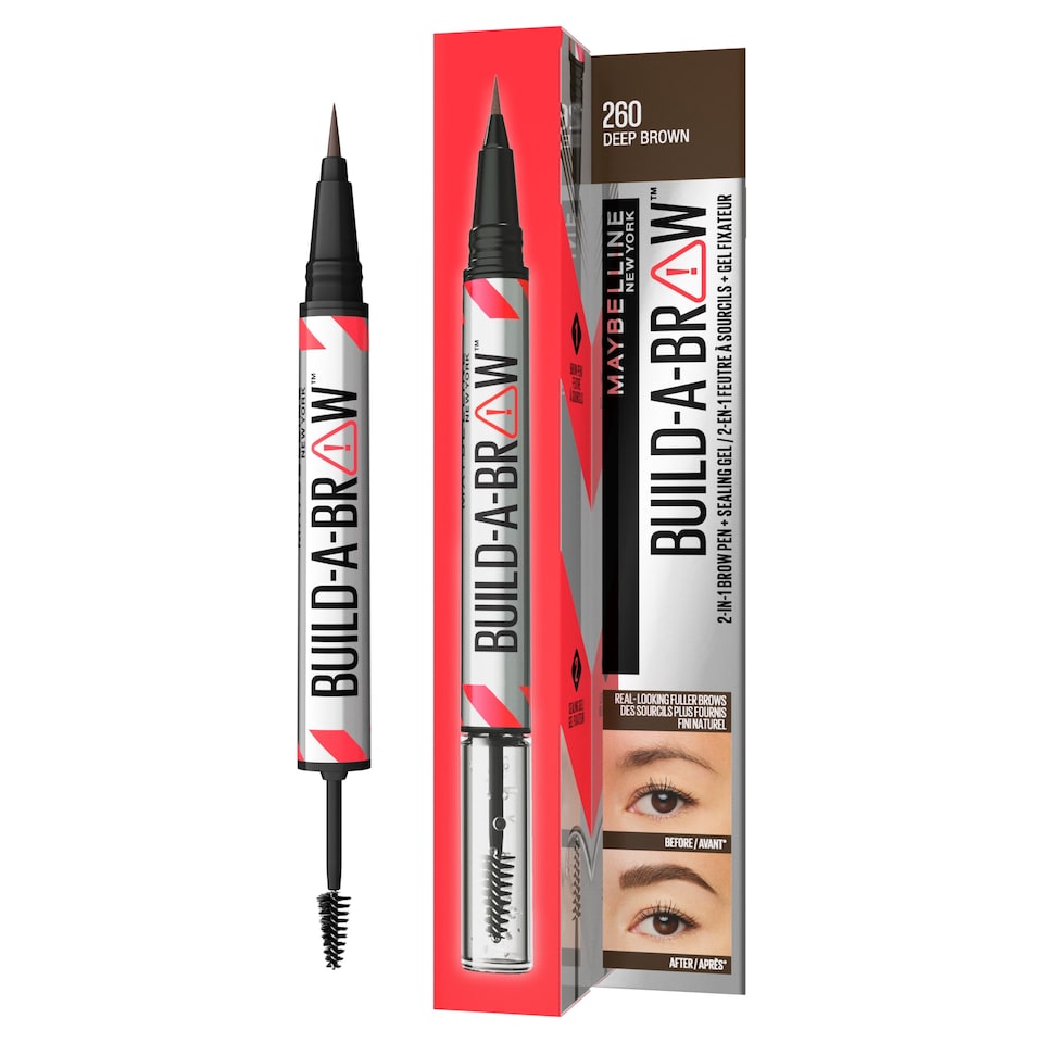 image 1 of Maybelline Build-A-Brow 2-in-1 Brow Pen, Deep Brown