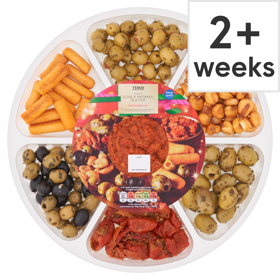 Tesco Olive & Antipasti Party Platter 550G Tesco Groceries