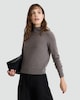 image 2 of F&F Premium Pure Cashmere High Neck Jumper in Brown