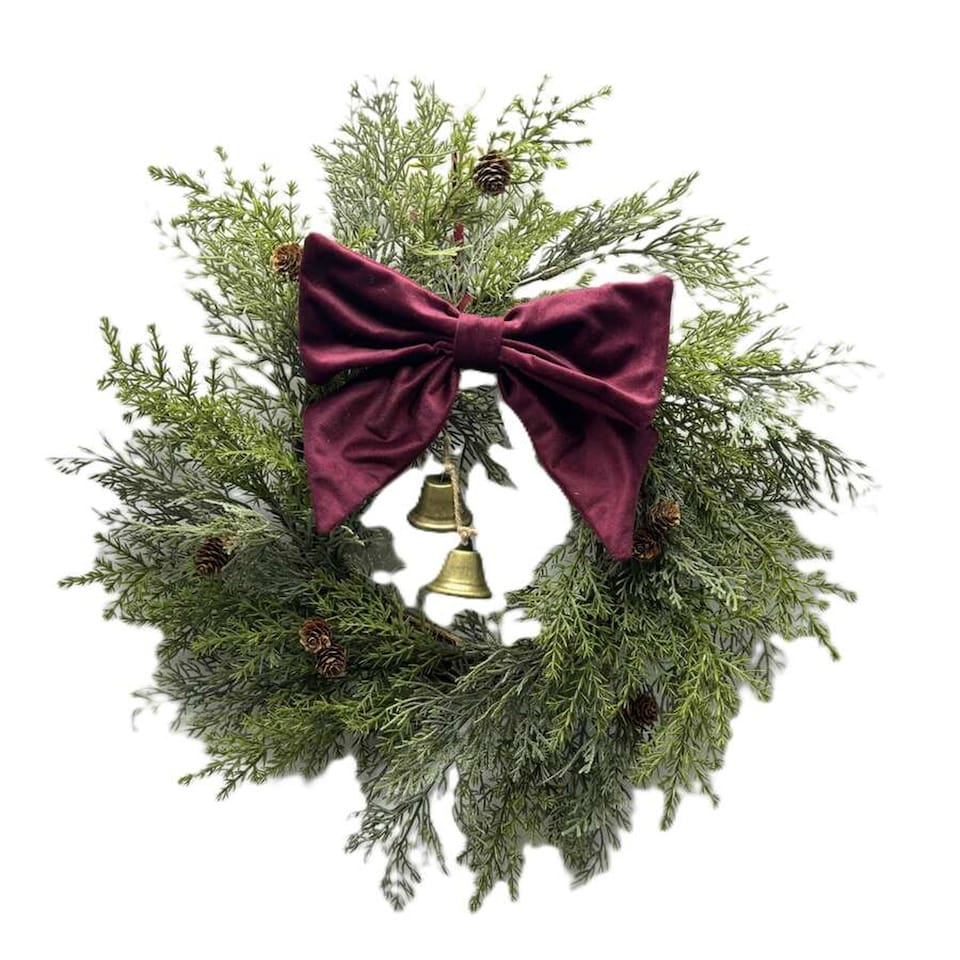 Bayswood Luxury Bow And Bell Wreath Christmas Decoration