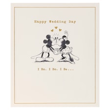 Carlton Wedding Card Happy Wedding Day Mickey & Minnie