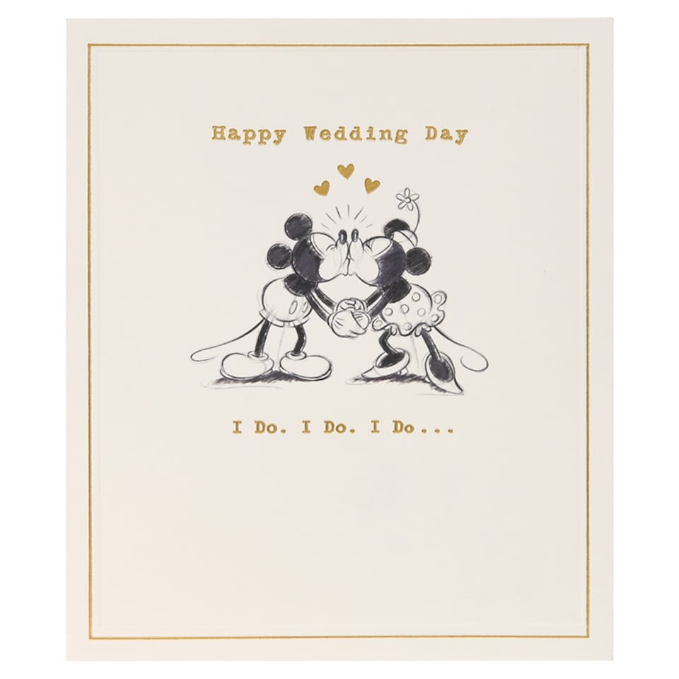 Carlton Wedding Card Happy Wedding Day Mickey & Minnie