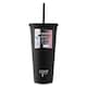 image 1 of Core Kitchen Black Tall Straw Water Bottle Cup 650 mL 