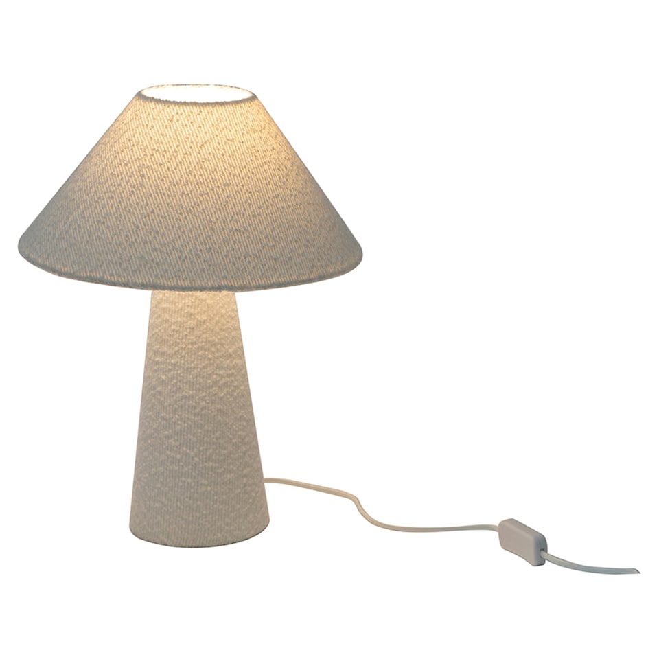 image 1 of F&F Home White Boucle Table Lamp