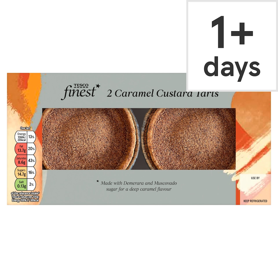Tesco Finest Toasted Caramel Twin Tarts, 2 x 67g 