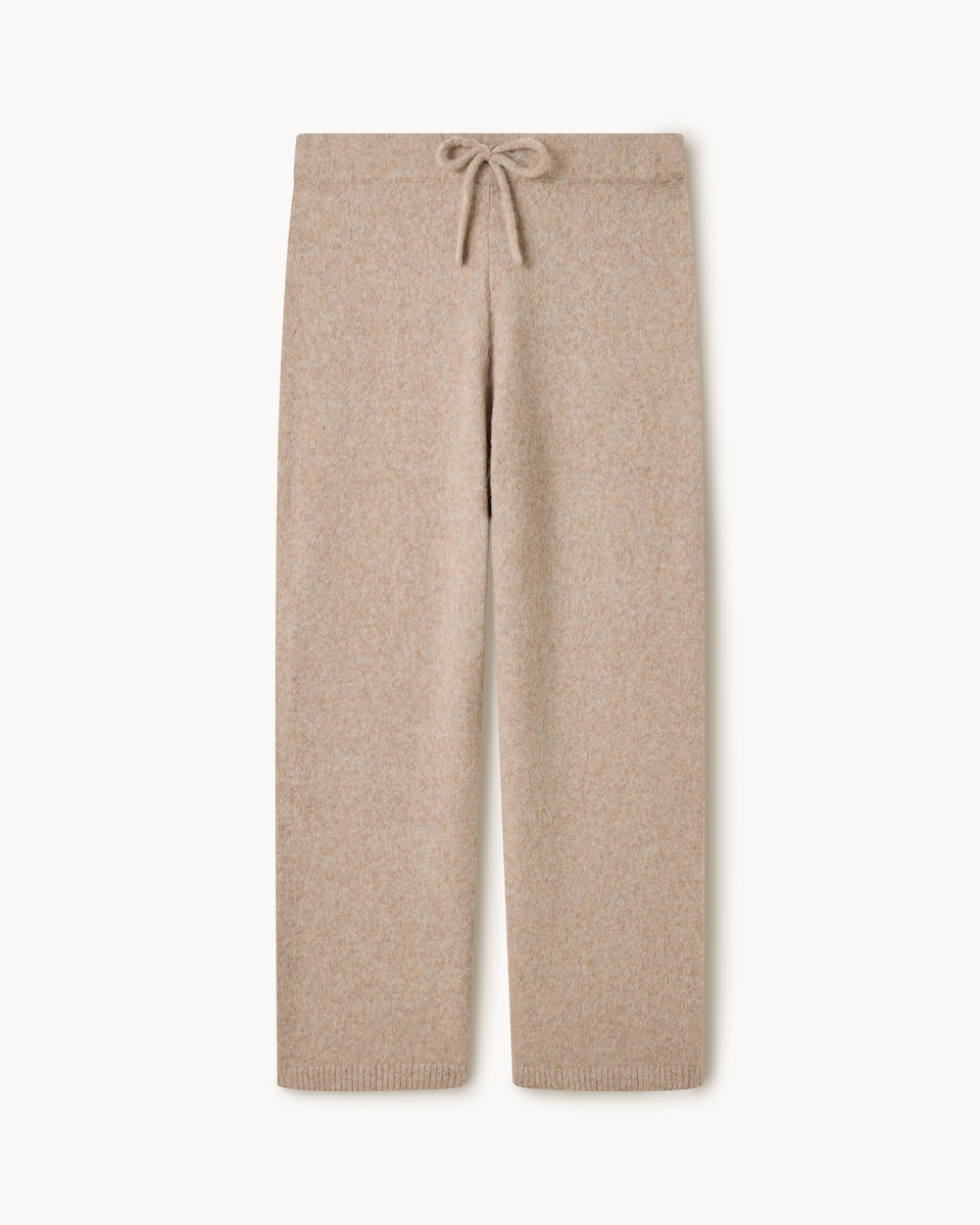 image 1 of F&F Knitted Wide Leg Co-ord Trousers with Wool in Mink