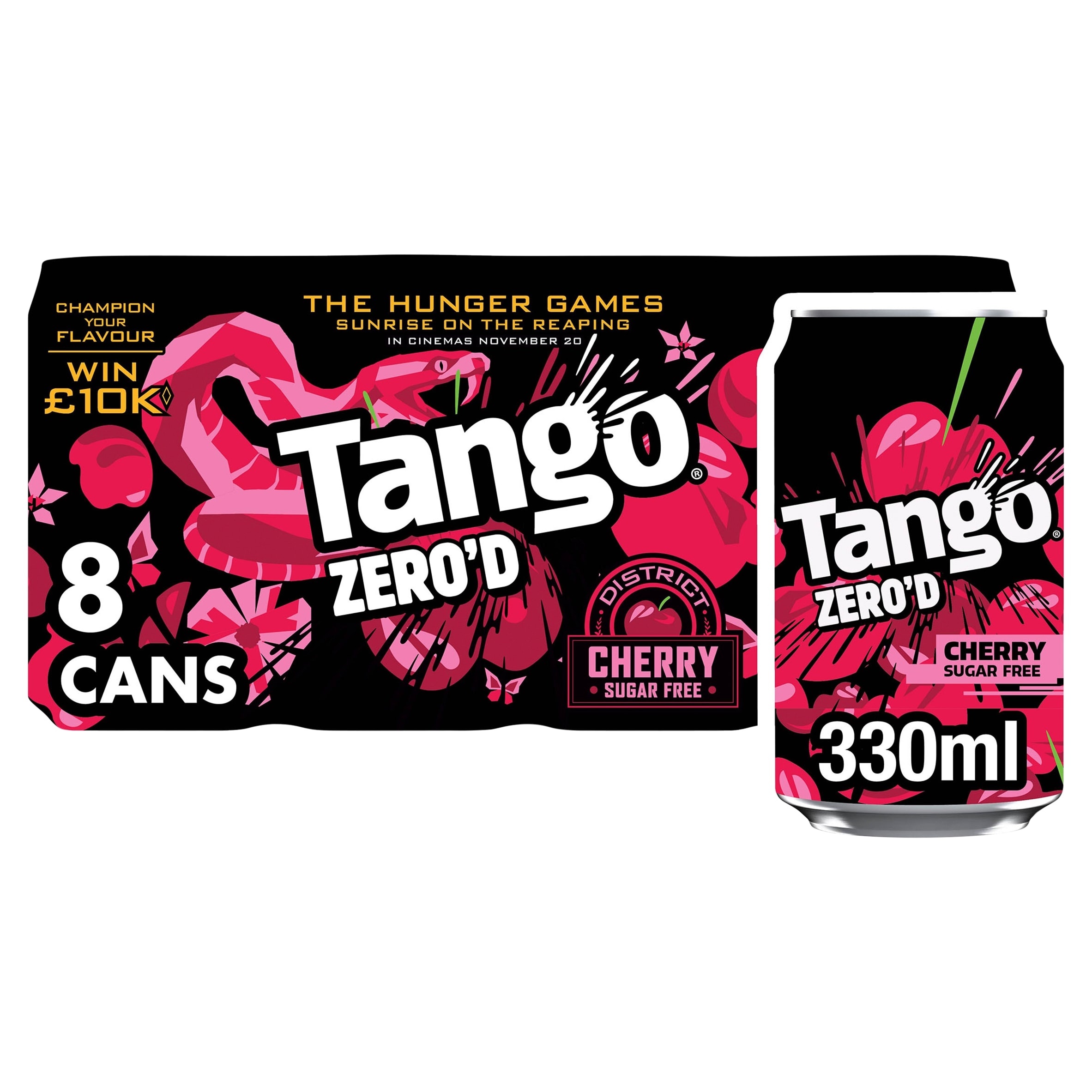 Tango Cherry Sugar Free Soft Drink 8 x 330ml