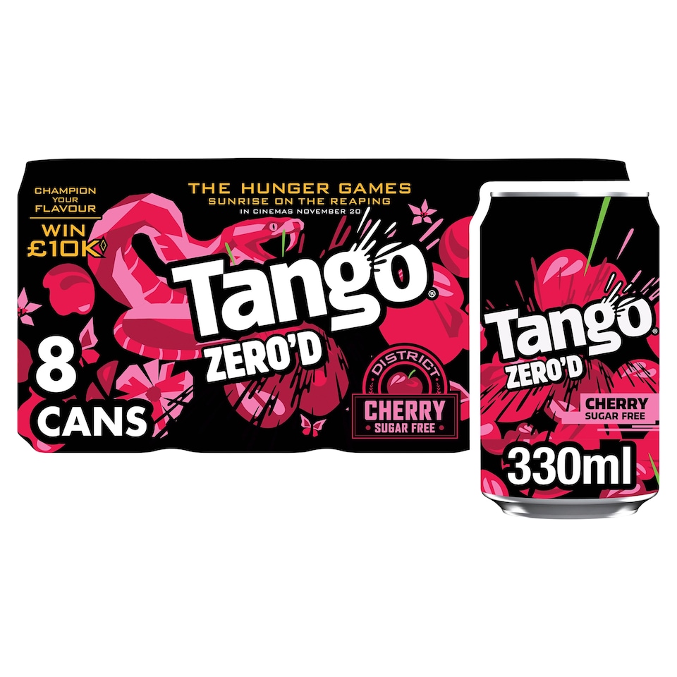 Tango Cherry Sugar Free Soft Drink 8 x 330ml