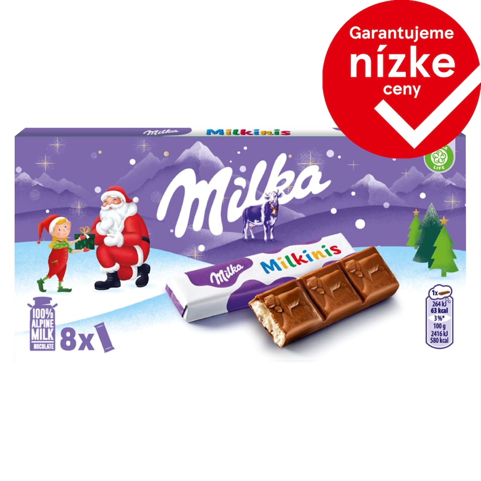 Milka tyčinky Milkinis s mliečnou náplňou 87,5 g