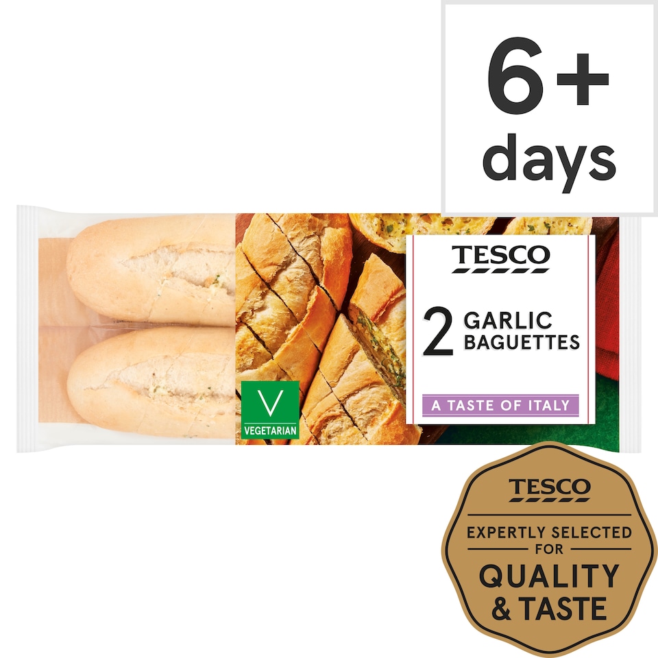 Tesco 2 Garlic Baguettes 410g