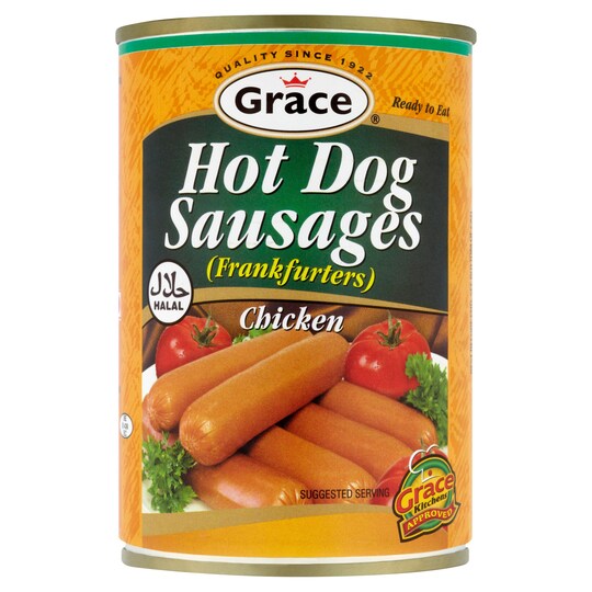 Grace Halal Chicken Hot Dog Sausages 400G Tesco Groceries