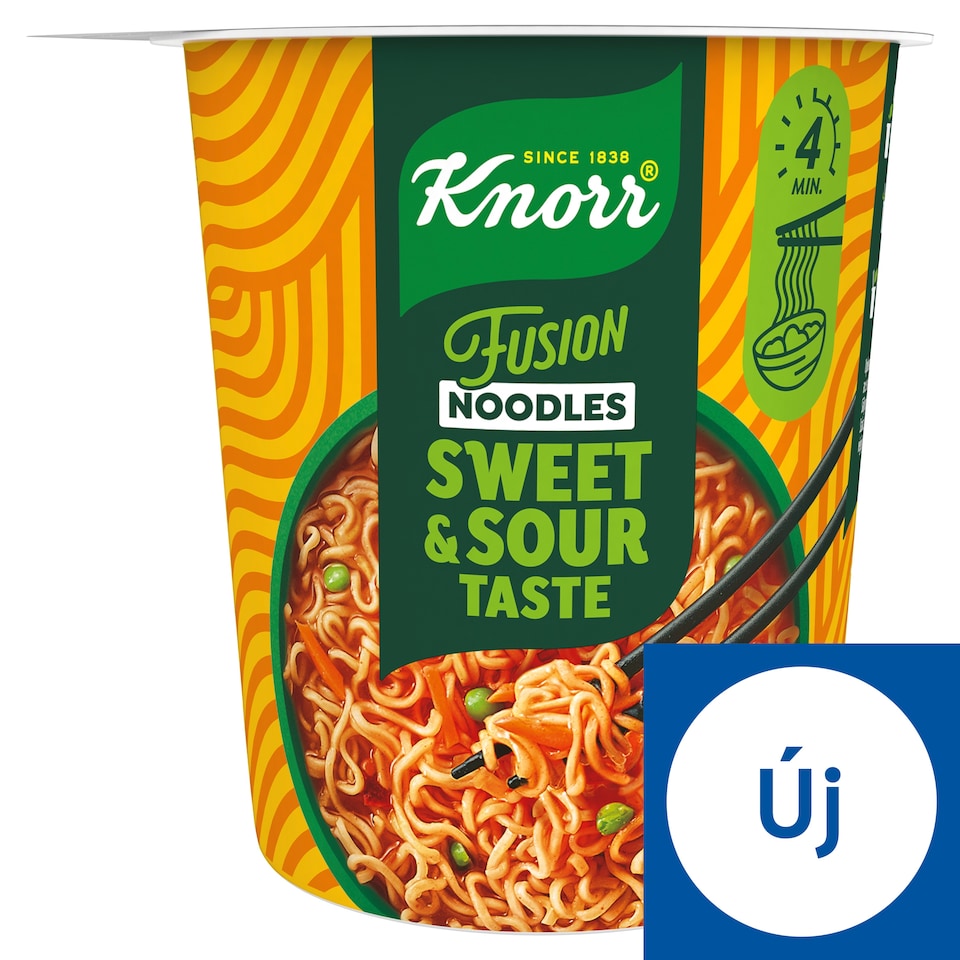 Knorr Fusion Noodles tészta édes-savanyú ízesítéssel és édes-savanyú szósszal 82 g