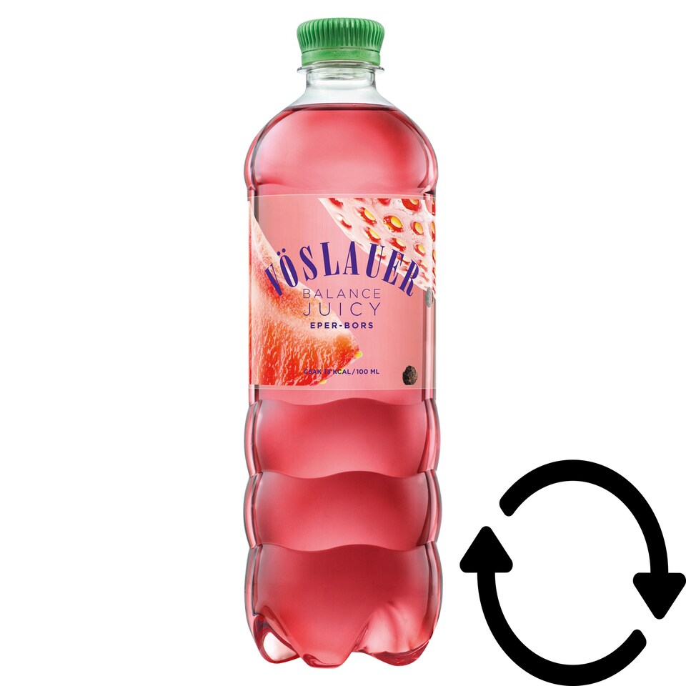 Vöslauer Balance Juicy eper-bors ízű természetes ásványvíz alapú szénsavas üdítőital 0,75 l
