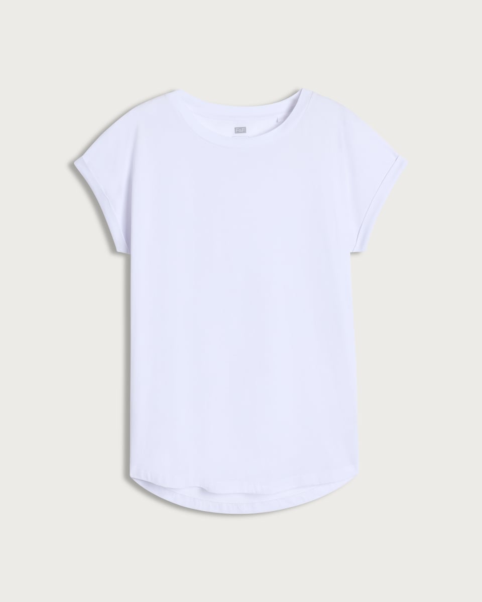 image 1 of F&F Pure Cotton Short Sleeved T-Shirt in White