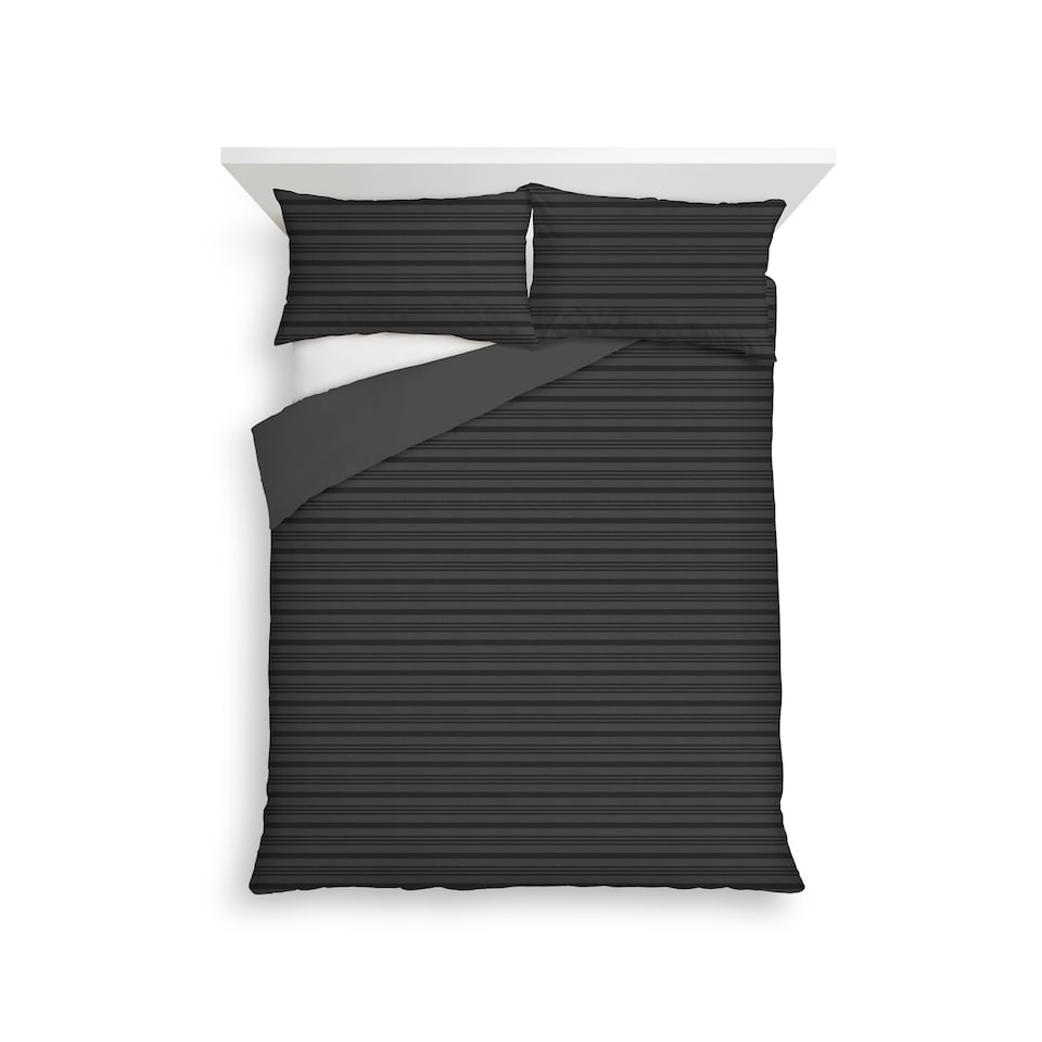F&F Home Grey Stripe Jersey Duvet Set Double