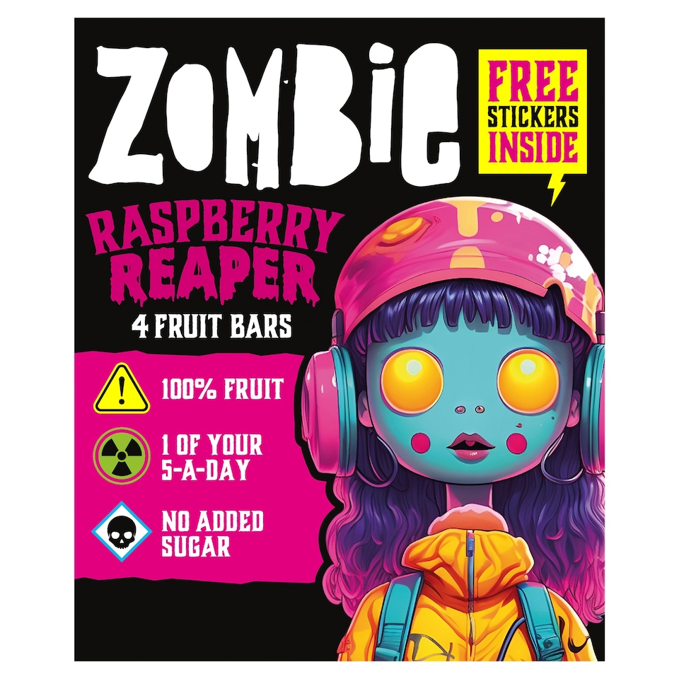 image 1 of Zombie Fruit Leatherz Bars Raspberry Reaper 4 x 25g