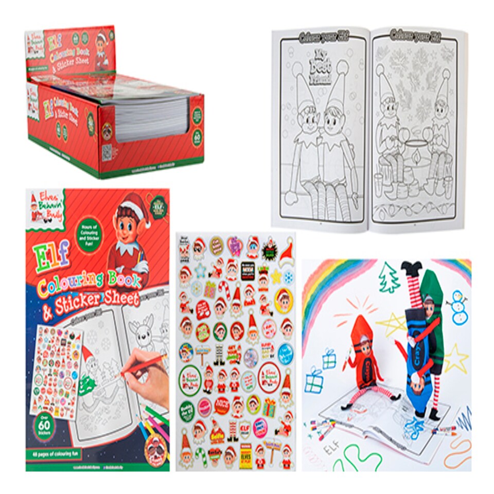 Naughty Elf Christmas Colouring Book & Stickers
