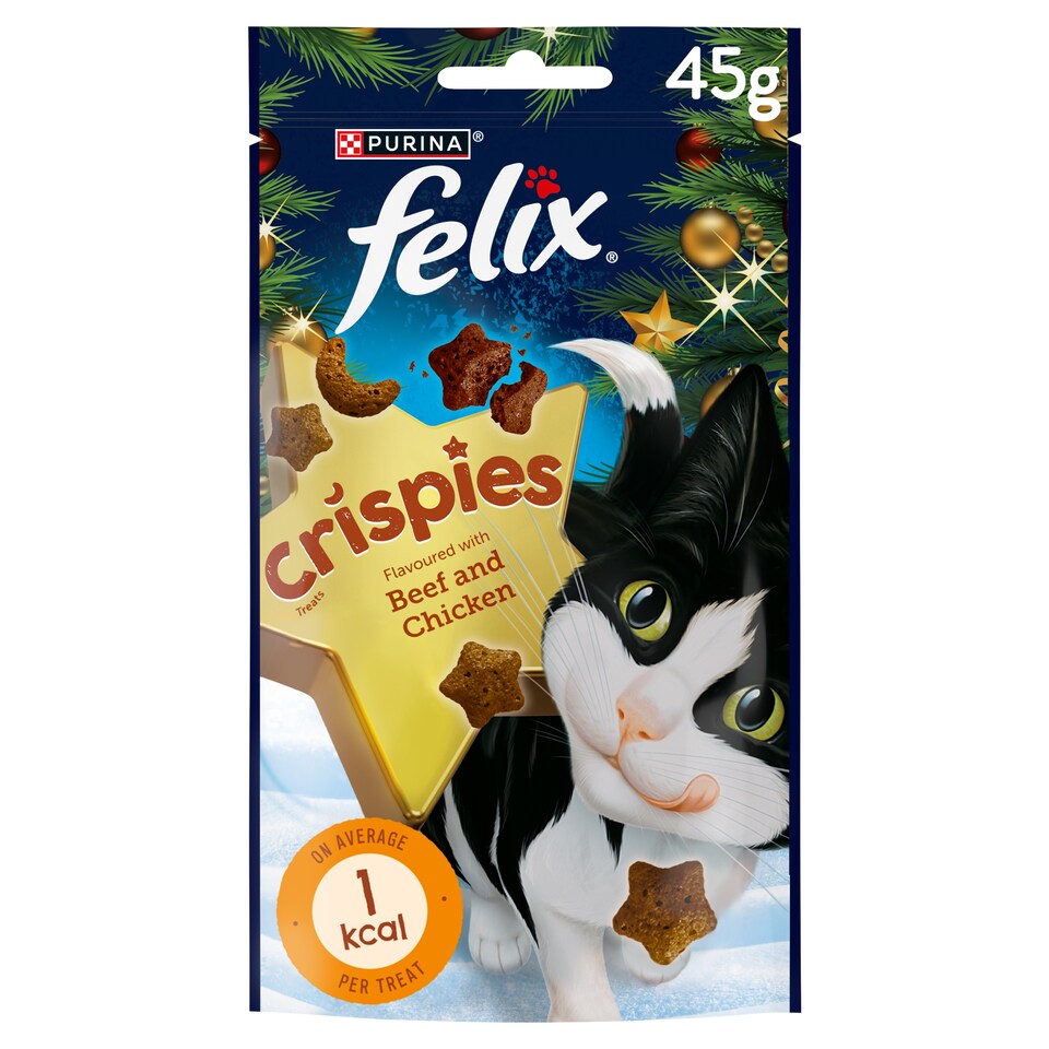 image 1 of Felix Crispies Cat Treats Beef and Chicken 45G
