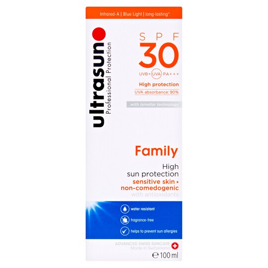 Ultrasun Spf30 Family Sensitive Sun Protection 100Ml Tesco Groceries