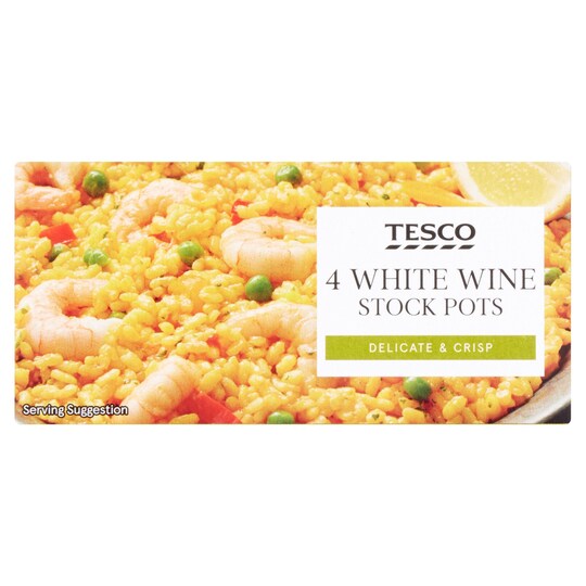 Tesco White Wine Stock Pots 4 Pack 112G Tesco Groceries